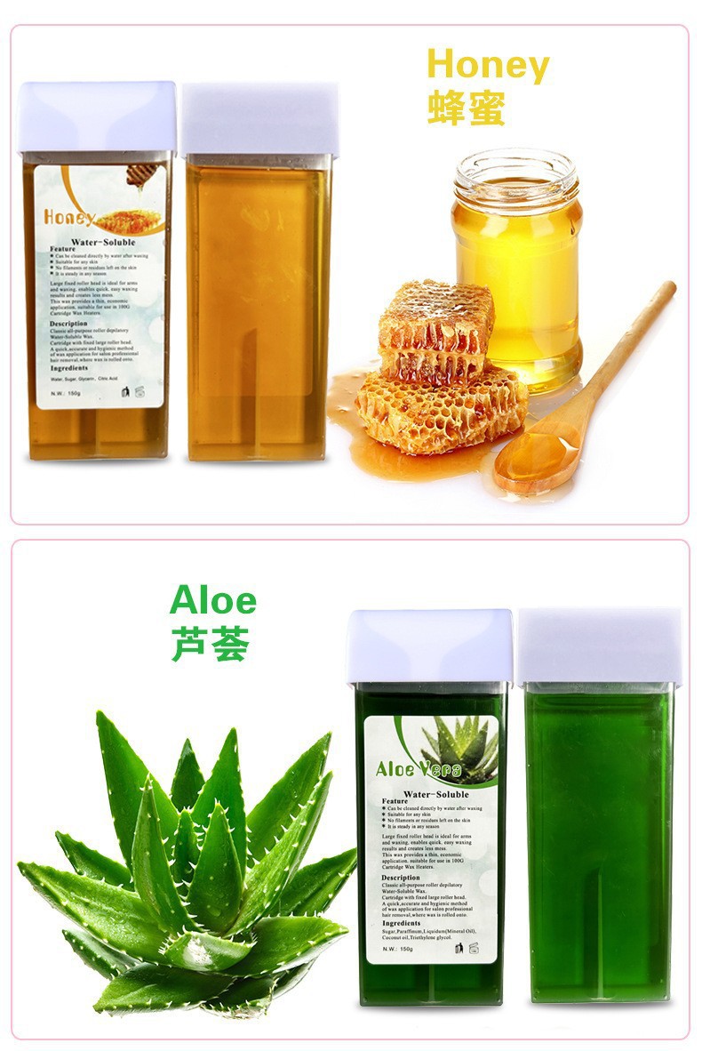 Wholesale of 100G cross-border hair removal soft wax, hair removal honey wax, hair removal box wax, single handheld hair removal machine wax pic 6