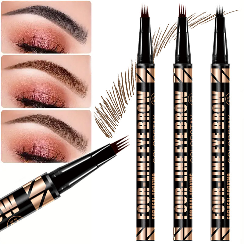 【 Cross-border Exclusive 】QICIY four-fork Eyebrow pencils are waterproof and do not smudge easily. Wholesale of eyebrow pencils, eye makeup, and other cosmetics pic 3