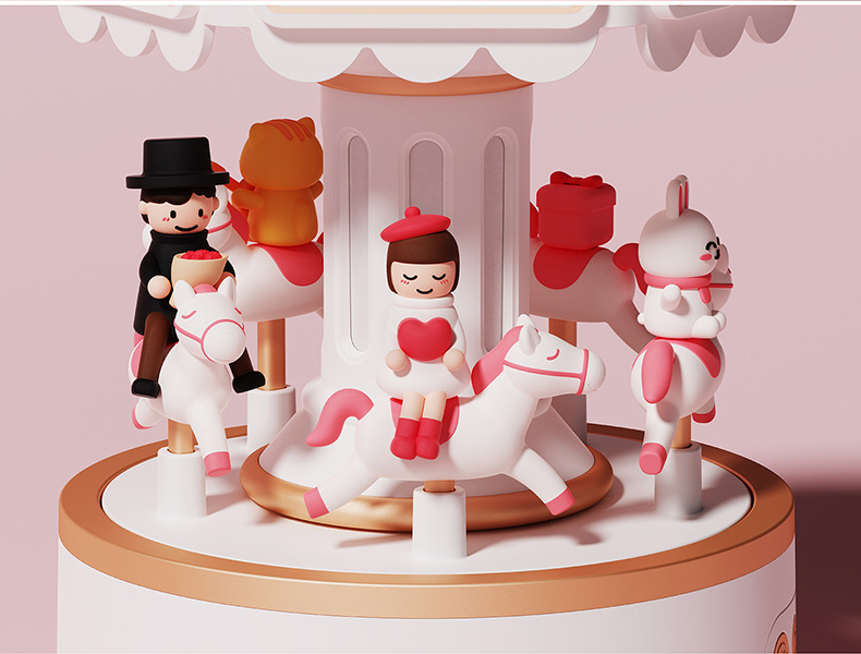 Romantic gifts for couples: Classic Christmas rotating wooden lantern, creative music box, bedside night light, Bluetooth speaker pic 10