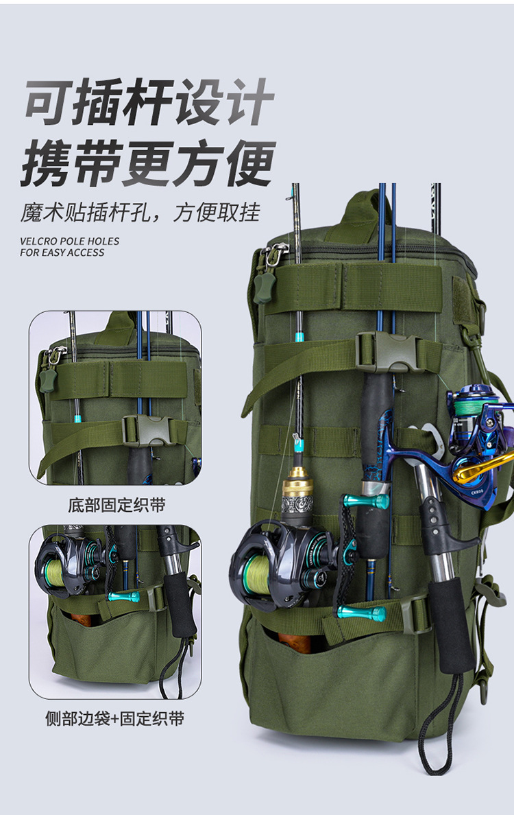 The water-resistant waterway sub-bag is a multi-functional large-capacity dry-wet separation fishing bag that can be attached with fishing gear and backpacks pic 11