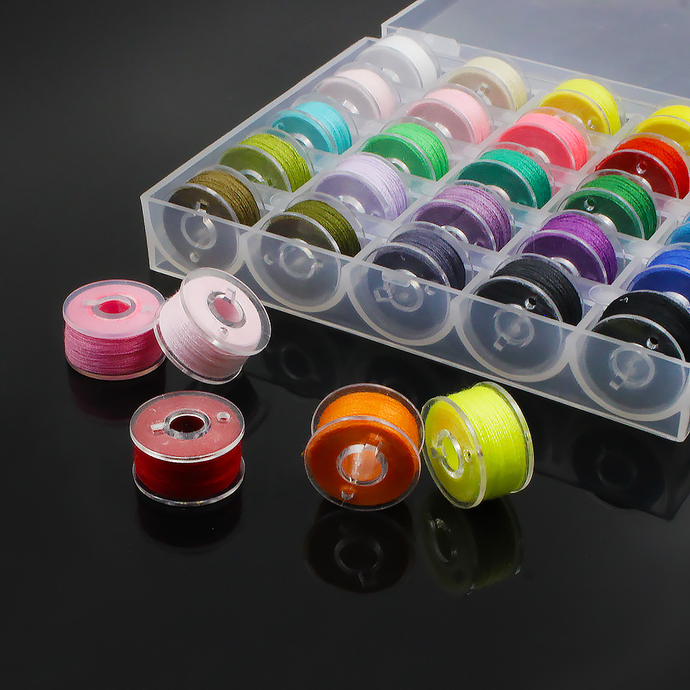 厂家批发家用缝纫机梭芯彩色绕线梭心25/36格梭心套装彩色缝纫线详情5