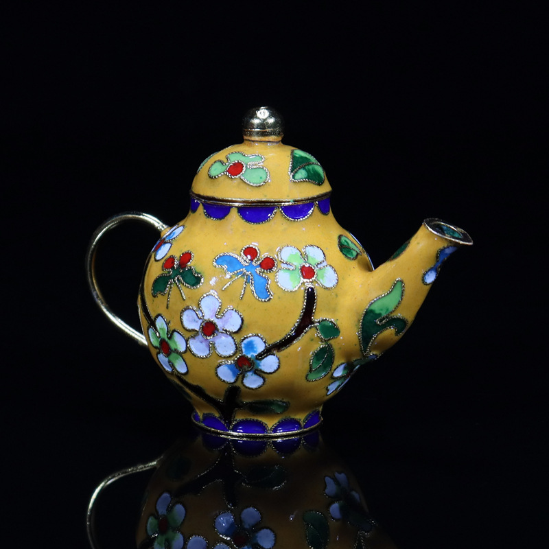 Beijing Jingtai LAN craft Cultural gift and decorative items: copper body cloisonne enamel filigree silver blue jars and POTS pic 5