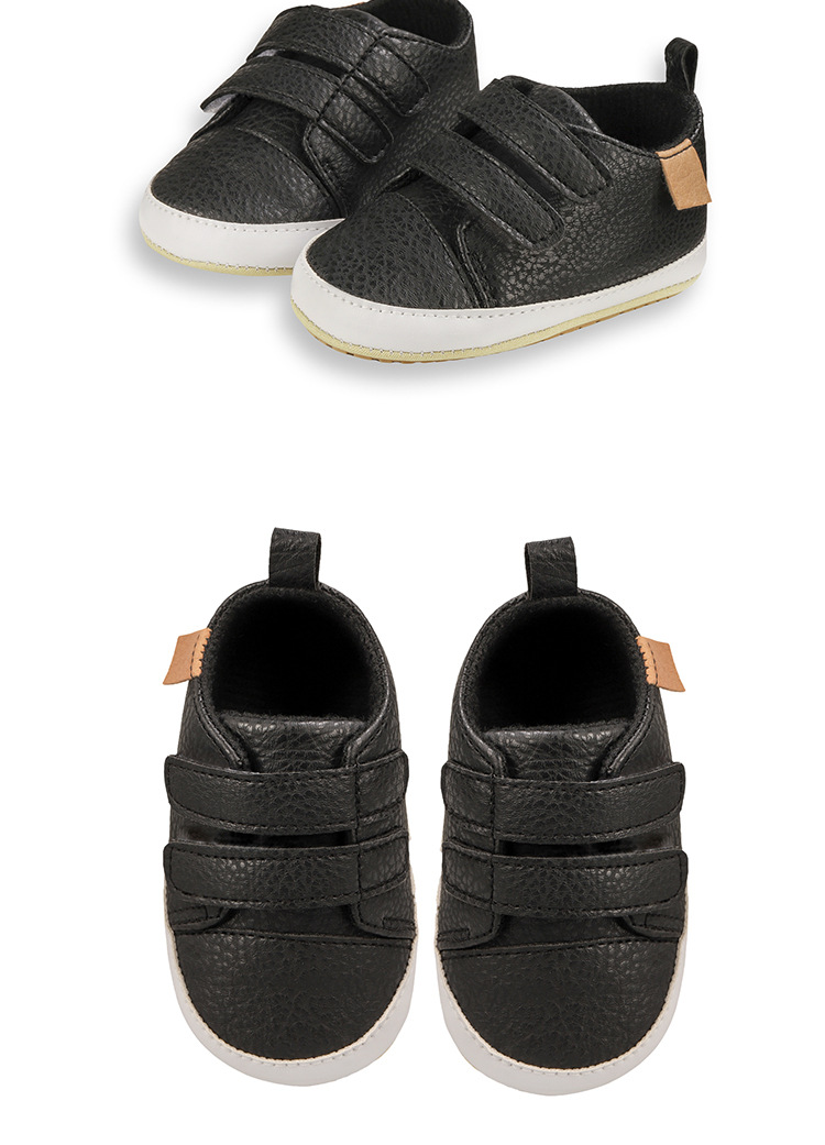 春秋0-1岁婴儿学步鞋PU魔术贴 男女宝宝波鞋室内外皮鞋软底详情11