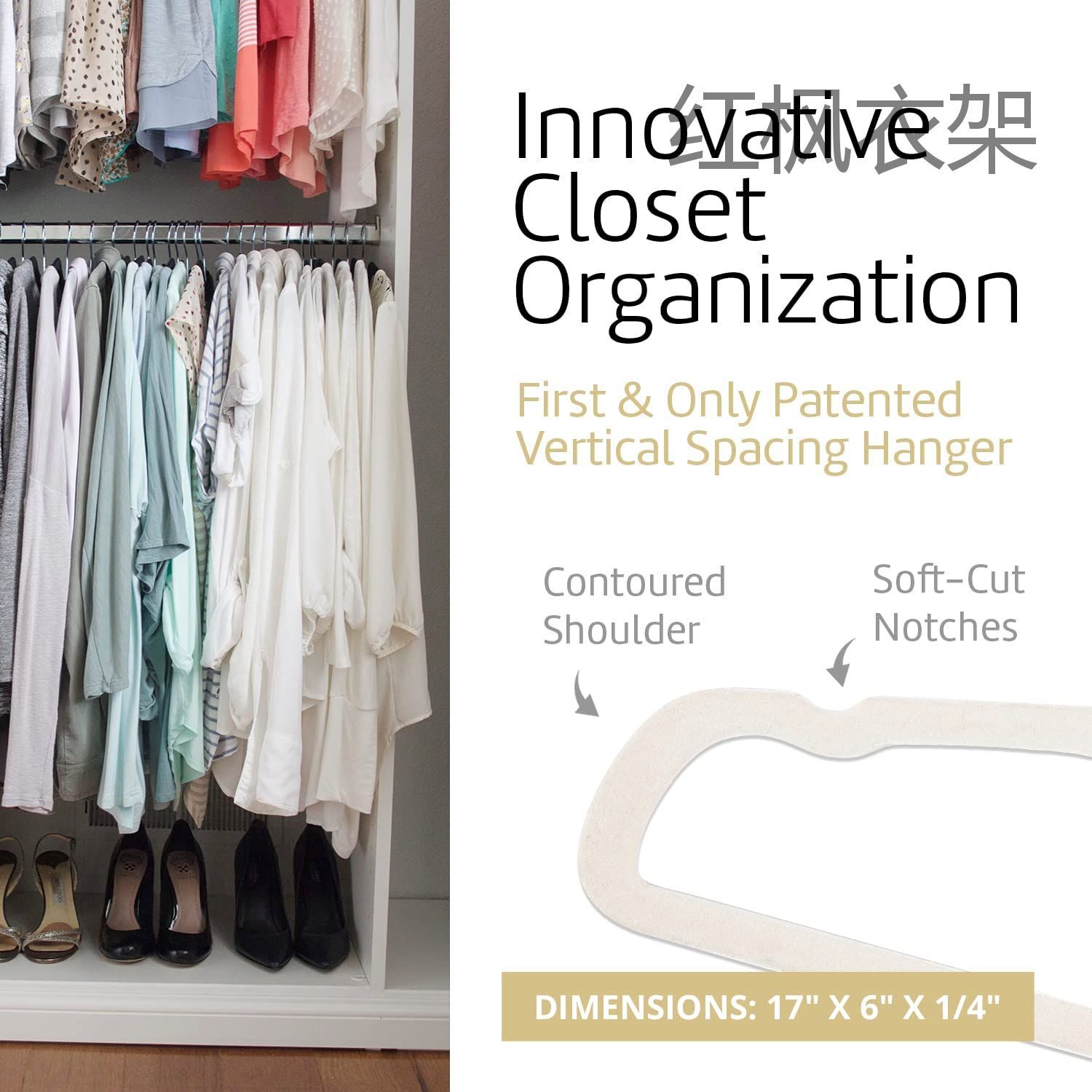 New personalized short-necked hanger that saves vertical space, anti-slip, dry and wet dual-purpose, shorter height, ultra-thin plastic hanger pic 29