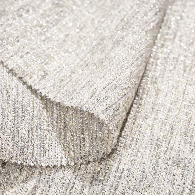 Mokaishi tweed fabric, a high-end silver-gray suit jacket, accessories, bags, DIY fabric pic 8