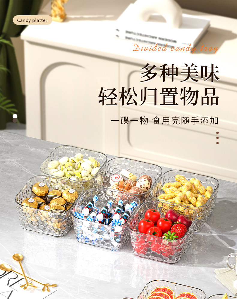 透明三层带盖糖果盒新年客厅干果水果盘花生坚果分类多层糖果盘详情11