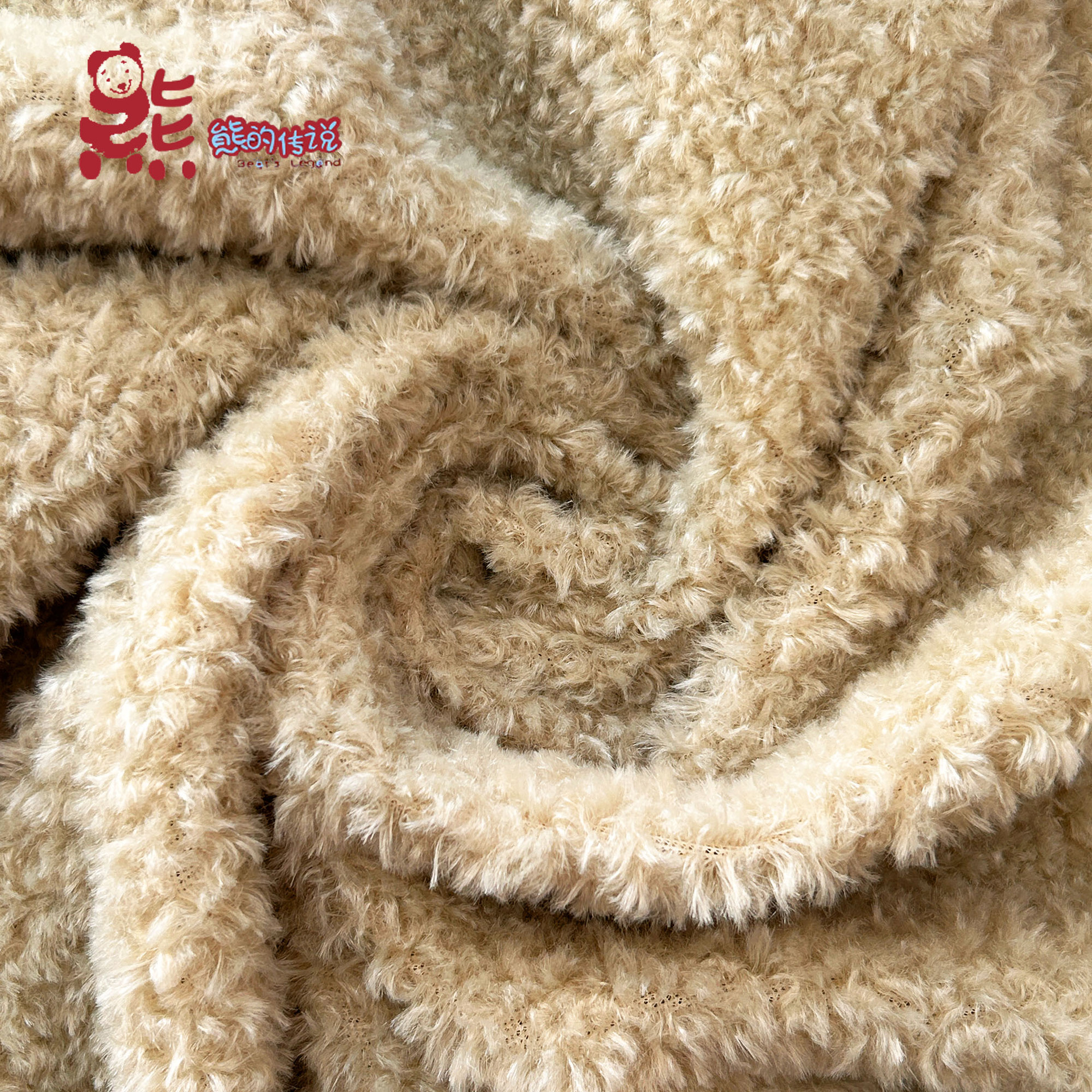 蜜雪绒雪花绒珍珠绒短毛绒玩具公仔动物头绒布料现货批发家纺毯类法兰绒毯详情6