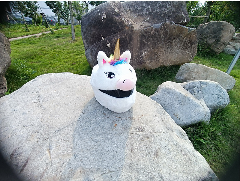 动物型可爱独角兽头盔帽装饰摩托机车毛绒套个性卡通炸街骑行详情11