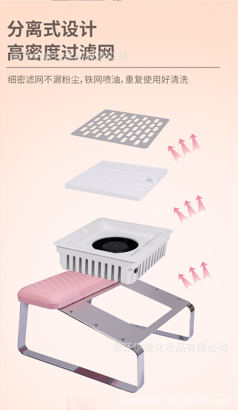 Fabricante de suministro directo uñas almohada de mano aspirador 2 en 1 aspirador turbo sin cepillo aspirador de succión ajustable pedicura soporte pic 5