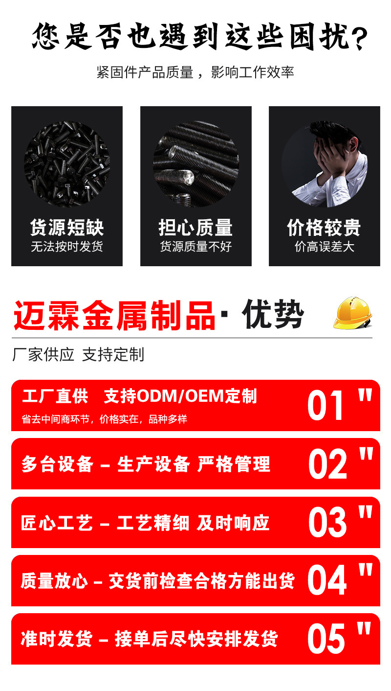 厂家电镀锌螺栓外六角螺丝GB30栓4.8级全牙半牙现货批发镀锌螺丝详情3