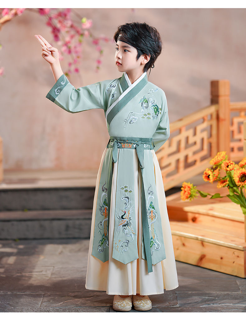Estado de moda primavera y otoño niños han traje niños estilo chino ropa antigua tang traje niño de libro niño niño niño niño maestro traje de estudio chino espectáculo pic 5
