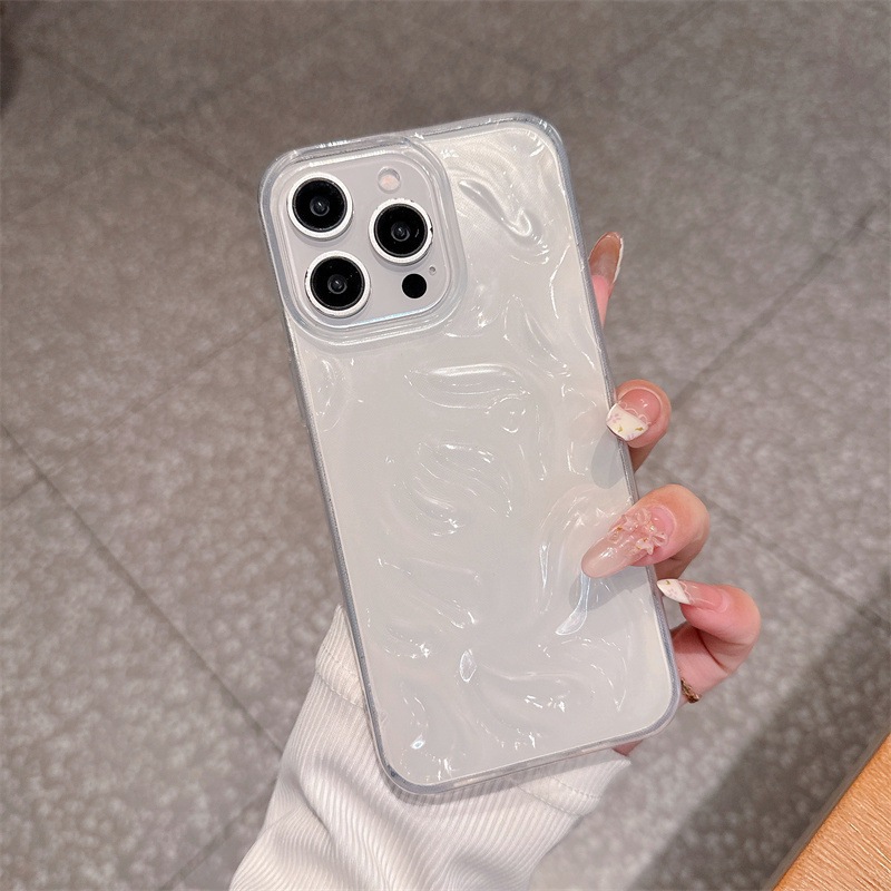 简约陨石纹适用iPhone16苹果15promax手机壳立体波浪14纯色13软壳详情7