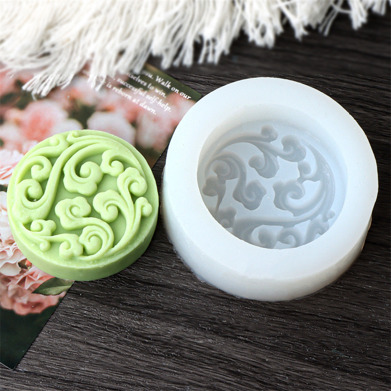 ins圆形复古雕花造型硅胶模具DIY单孔方形水晶滴胶手工精油香皂模详情7