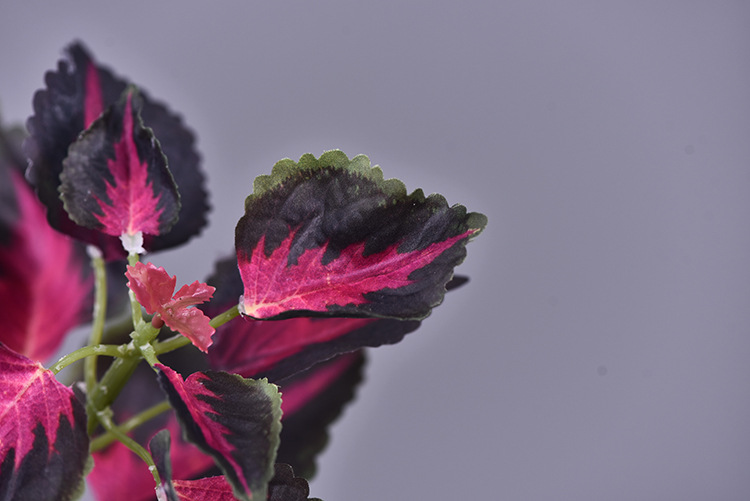 厂家直销仿真手感紫苏叶插花叶材仿真植物软装婚庆宴会造景美陈仿真植物1详情19