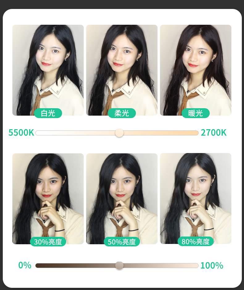 手机直播补光灯网红灯拍照补光桌面摄影灯美颜灯圈补光支架主播美详情4