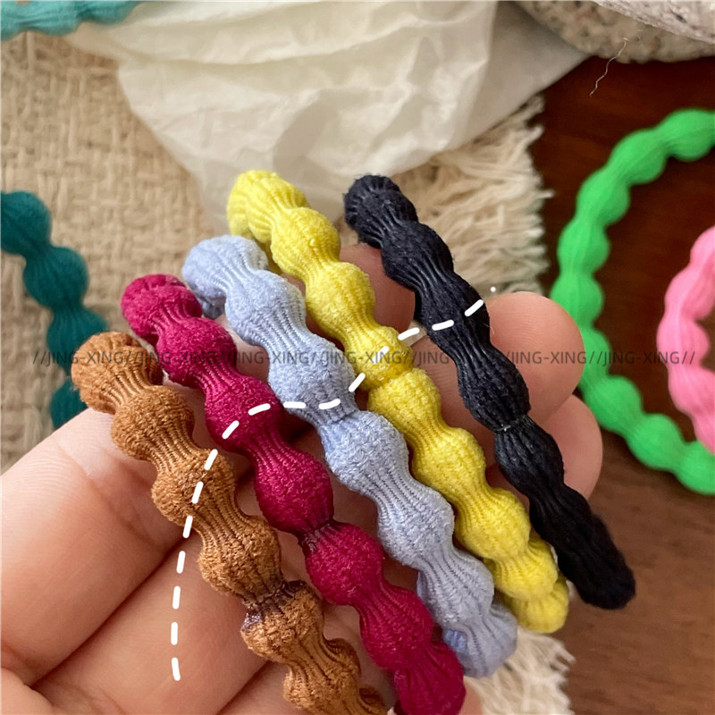 Ladylike style, gentle color series, colorful towel loops, hair bands, new daily basic leather bands, ponytail hair ties pic 3