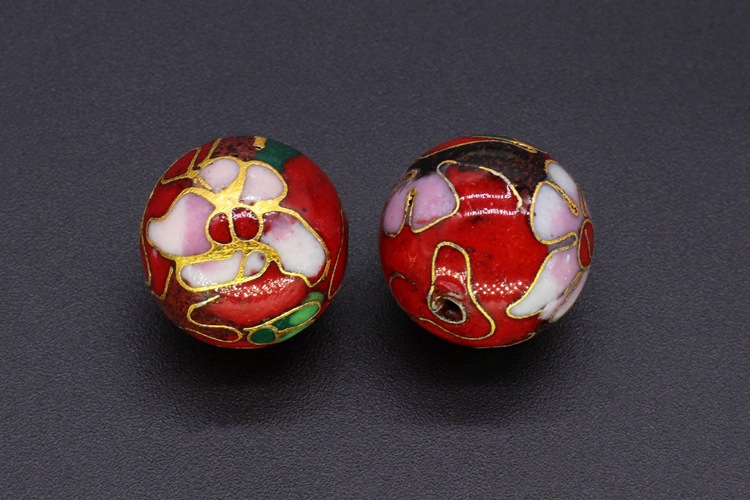 Traditional copper-based cloisonne enamel jewelry, prayer beads, chain accessories, Jingtai blue polished 12#, 14#, 16# round beads pic 36