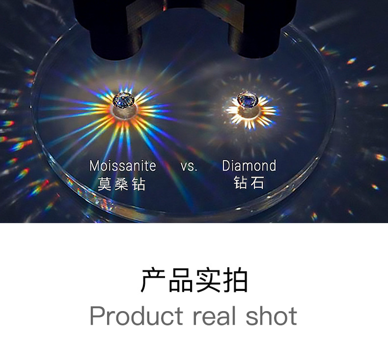 Zhuoheng Select S925 pure silver Moissanite stud Earrings, a classic six-prong stud earrings for women, a cross-border bestseller, high-end and light luxury ear line earrings pic 7