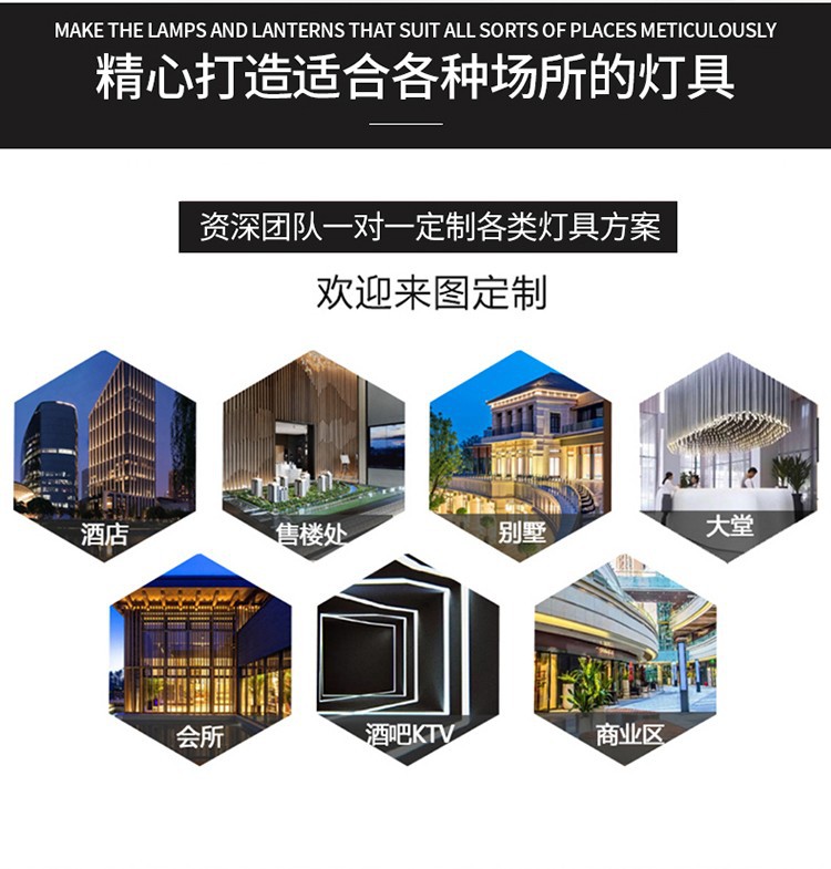 现代风轻奢餐厅吊灯水晶灯别墅简约大气设计师创意饭厅餐厅吧台灯详情3