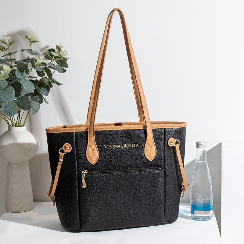 外贸货源厂经典购物袋油边托特包大号多色妈咪包大容量单肩女包详情31