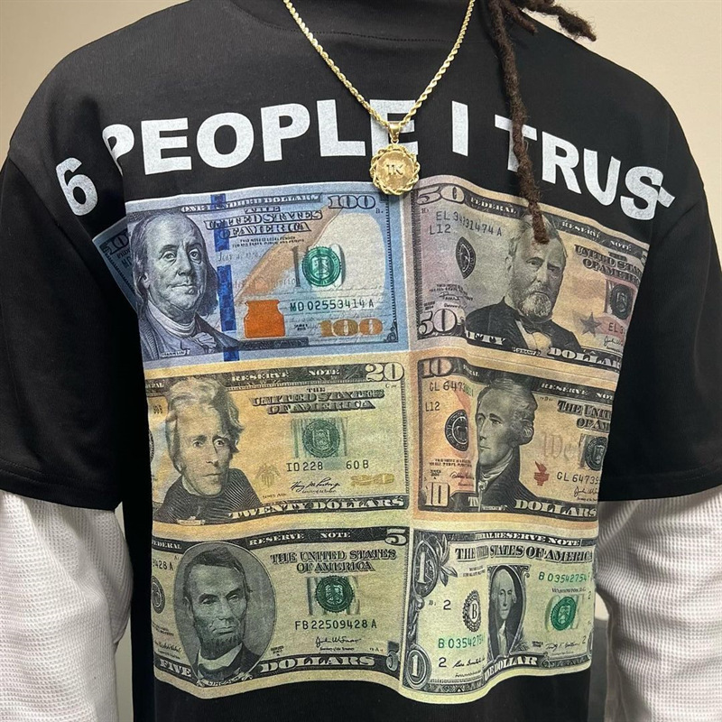 round-neck long-sleeved T-shirt hip-hop street trend print  pic 6