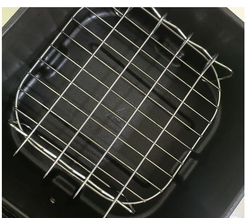跨境空气炸锅配件不锈钢空气炸锅烧烤架高脚方形蒸架烤架详情7