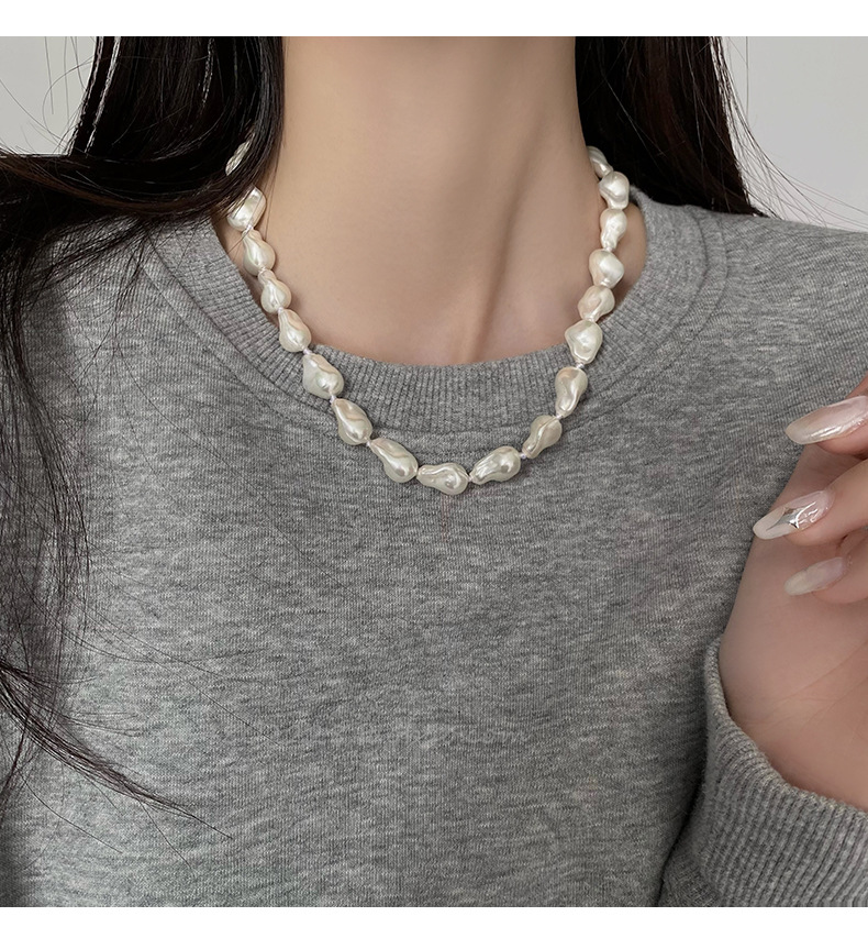 Lujo ligero temperamento irregular barroco collar de perlas mujer 2024 nuevo premium sentido gargantilla suéter cadena cadena clavícula pic 10