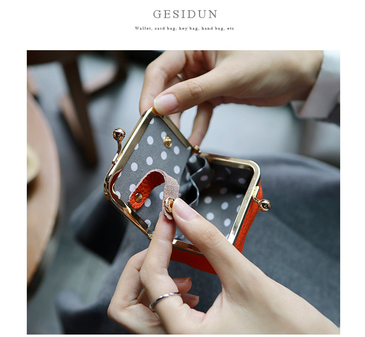 New genuine leather compact gold bag, earphone case, mini ring, necklace, earrings, jewelry bag, coin purse pic 7