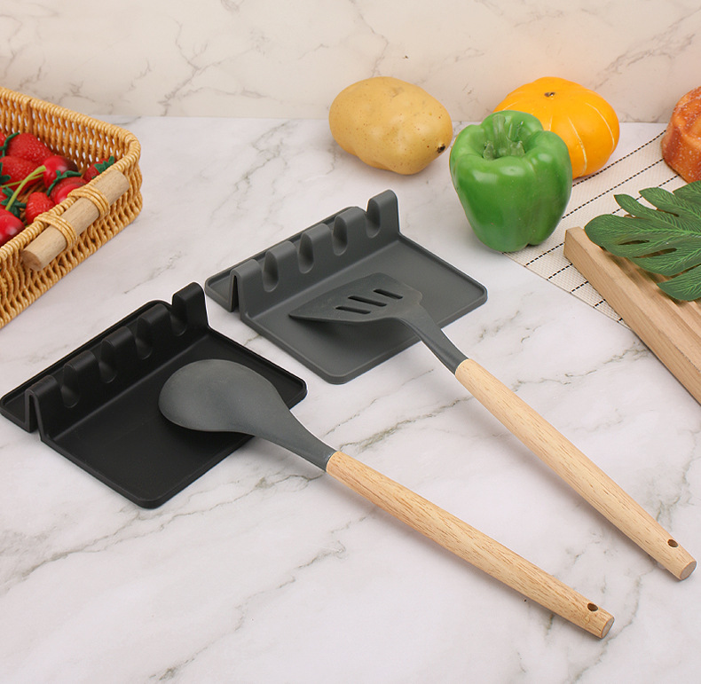 硅胶厨具垫置物架餐具收纳架 勺子垫 汤勺垫置物托搁勺垫详情15