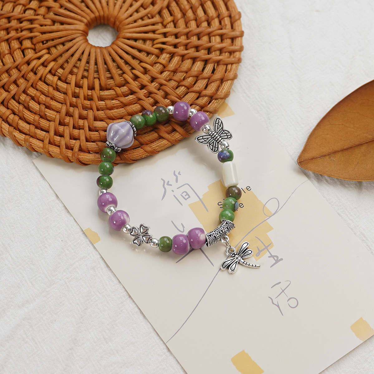 Wholesale Jingdezhen ceramic bracelets, ethnic style bracelets, fresh and cute student bracelets, fashionable handmade accessories, as gifts pic 21