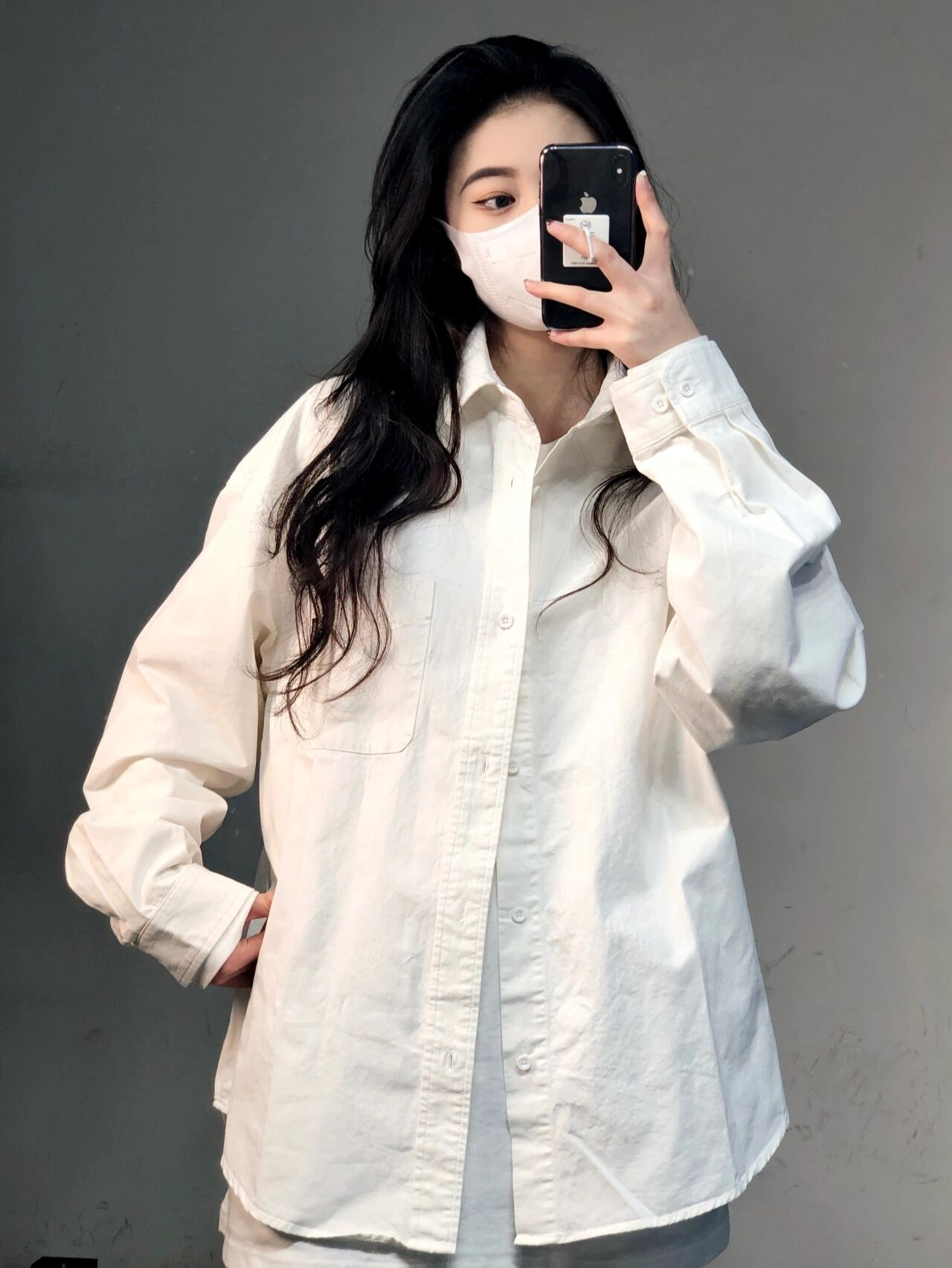 2024新款  棉内搭白色春日衬衫女秋冬长袖衬衣叠穿打底上衣外套秋详情10