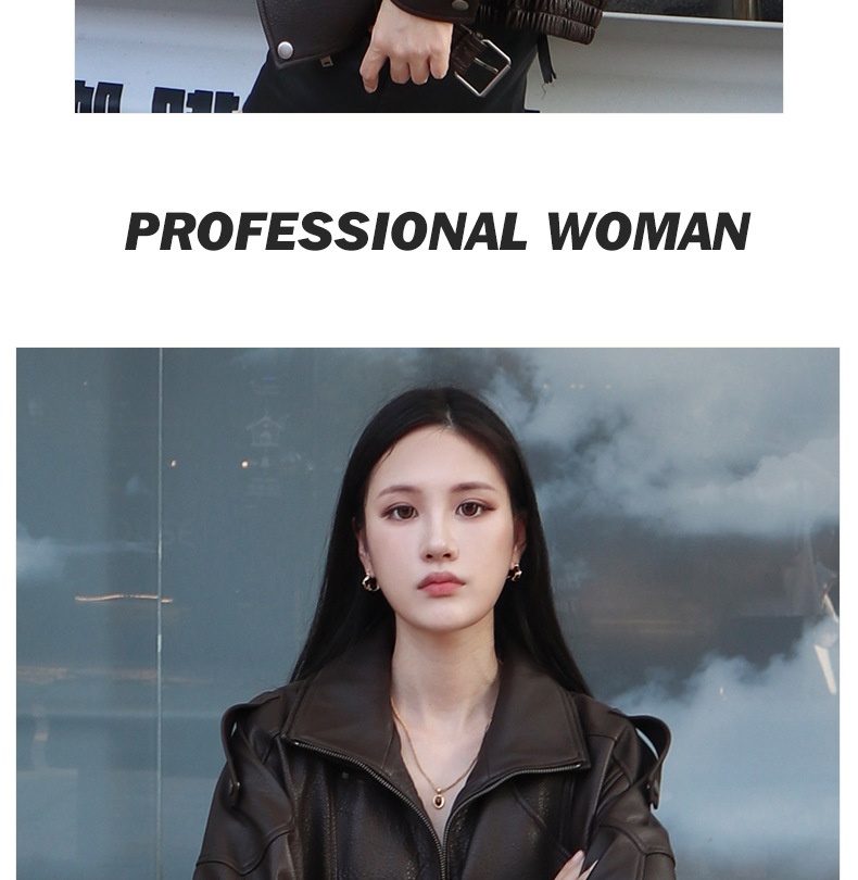 海宁真皮皮衣女春季新款泡纹绵羊皮廓形宽松可拆卸羽绒皮衣外套详情4