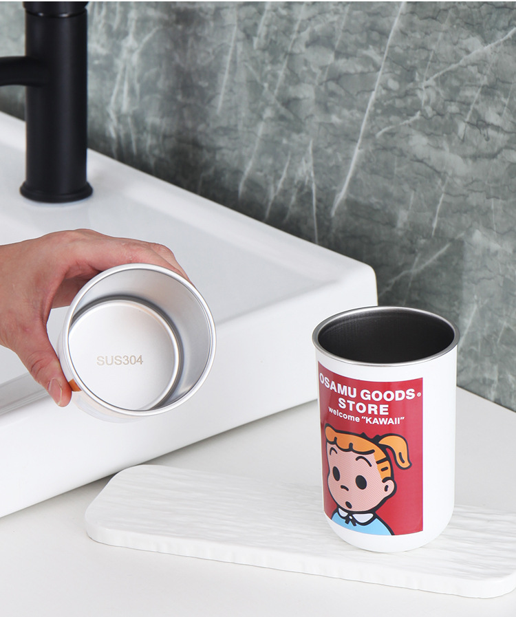 可爱漱口杯原田治不锈钢家用牙刷杯情侣高颜值宿舍洗漱水杯牙刷杯详情15