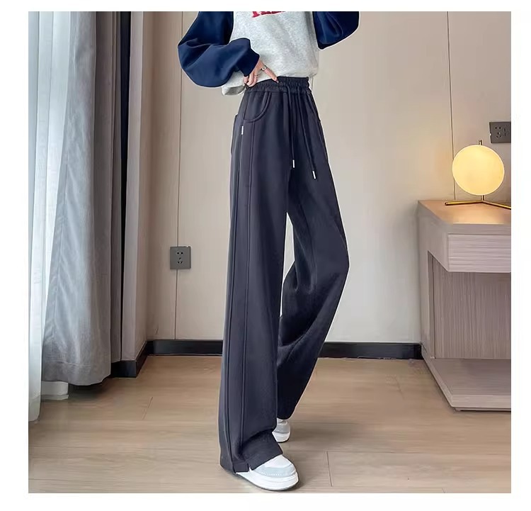 阔腿裤女2025新款春秋款运动直筒休闲裤小个子窄版显瘦垂感香蕉裤详情18