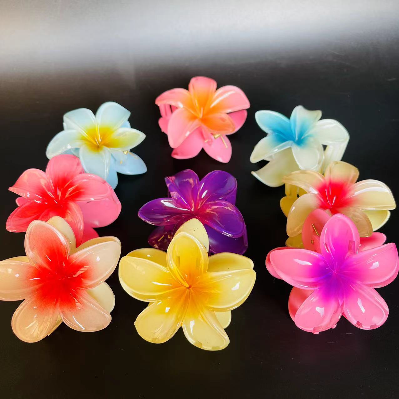 【 Zone 1-12 】6996 painted Purple Gold Flower 12/ Pack 1200/ box Large Flower hair clip, Purple gold Flower Gripper, colored gripper, gripper, plastic hair clip, wholesale 1 yuan 2 yuan pic 5