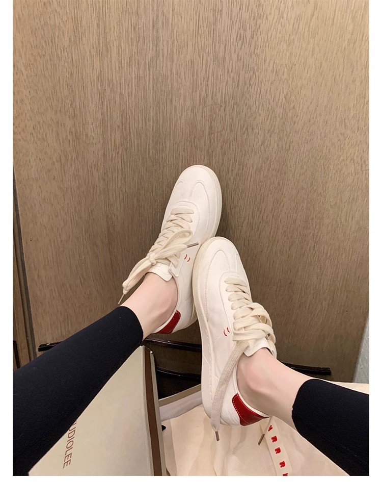 葡萄妈studiolee同款牛皮系带休闲百搭运动板鞋圆头小白鞋女新款详情30