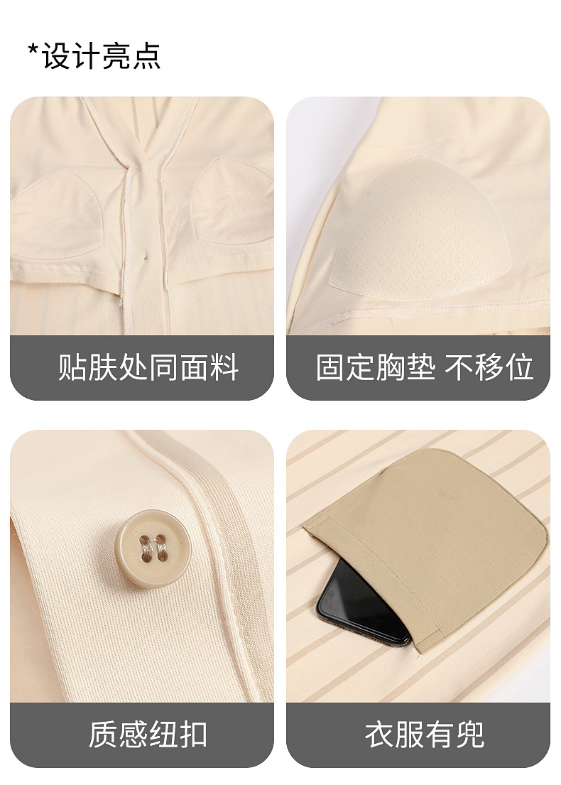 【纯棉】睡衣女士夏季休闲可爱短袖睡裙带胸垫可外穿家居服简约风详情7