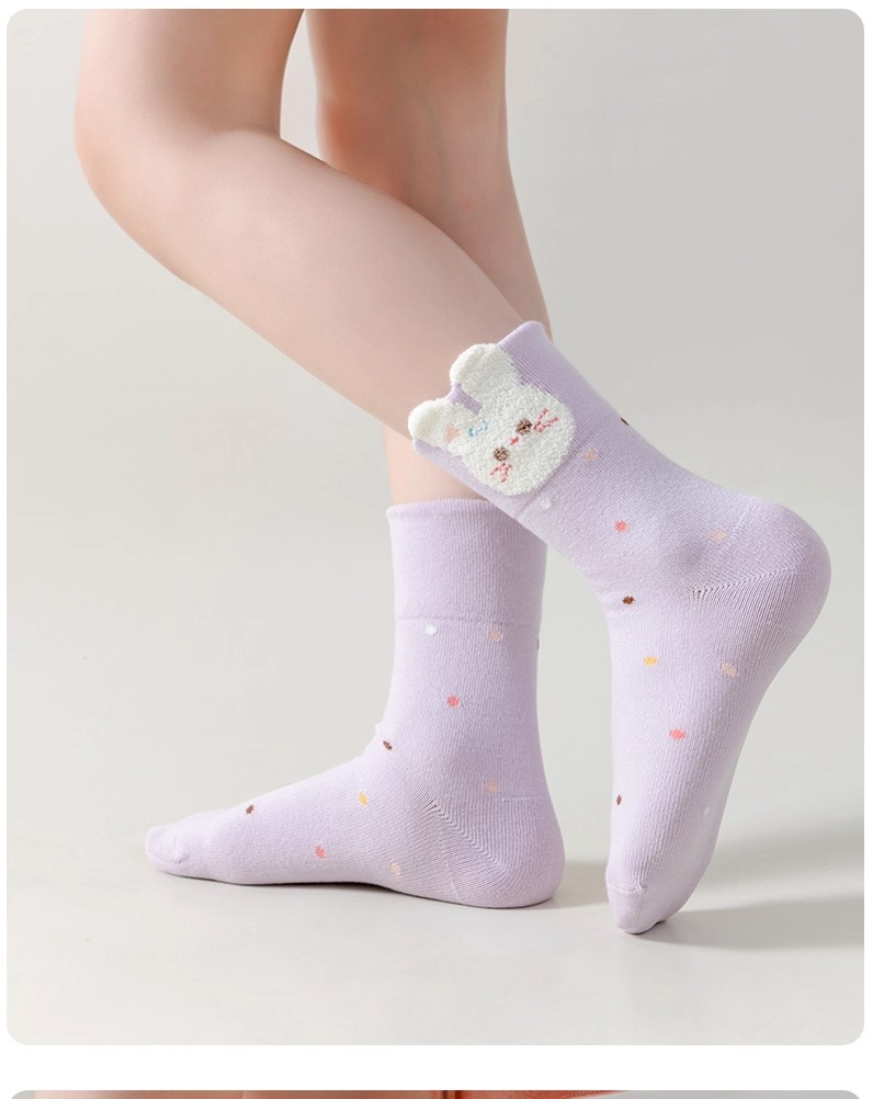 女童袜子秋冬季儿童棉袜a类中筒袜无骨防臭春秋女孩可爱卡通童袜详情14