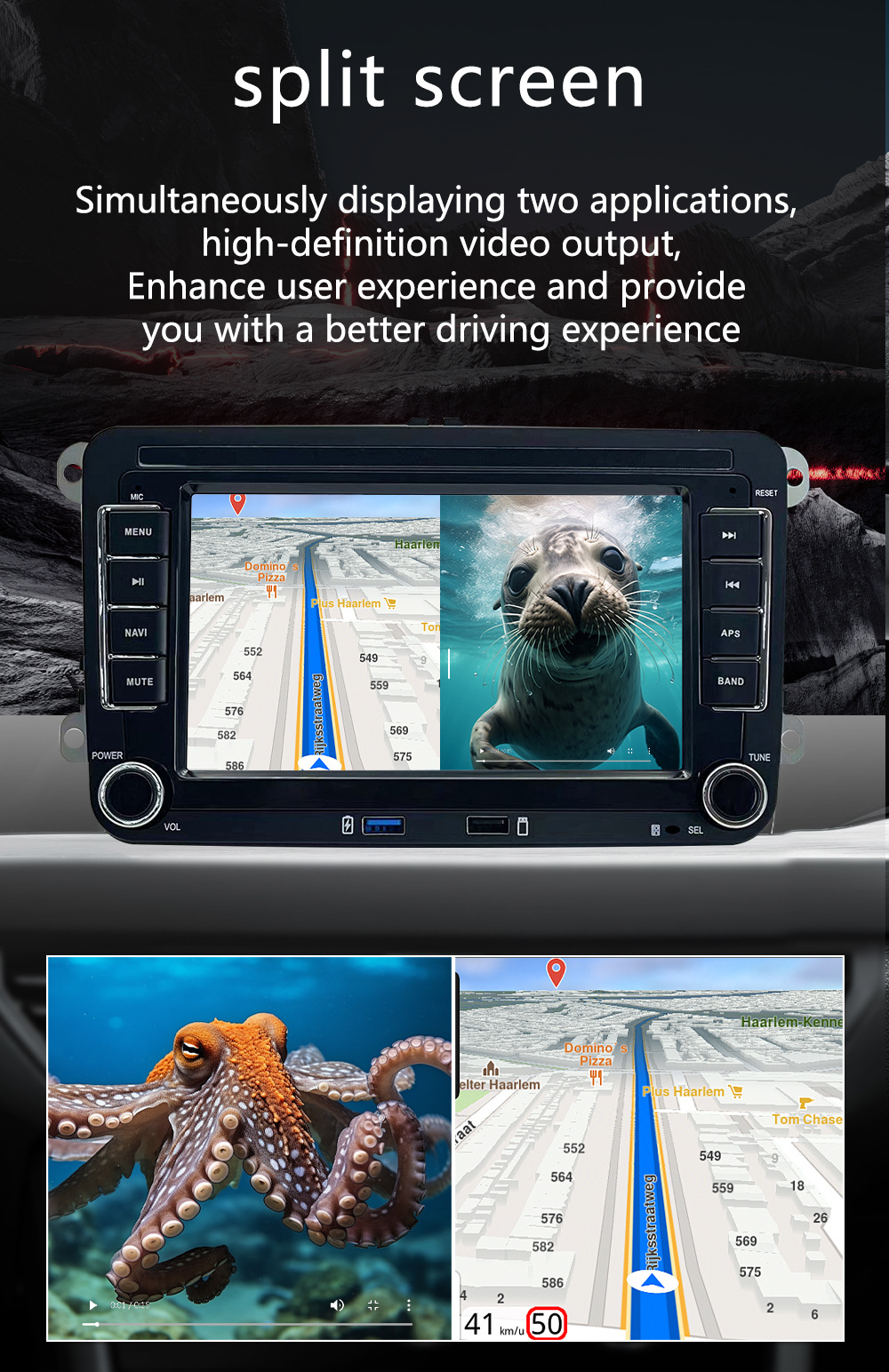 适用大众车斯柯达捷达帕萨特CC途观锐中控大屏导航倒车影像一体机详情16