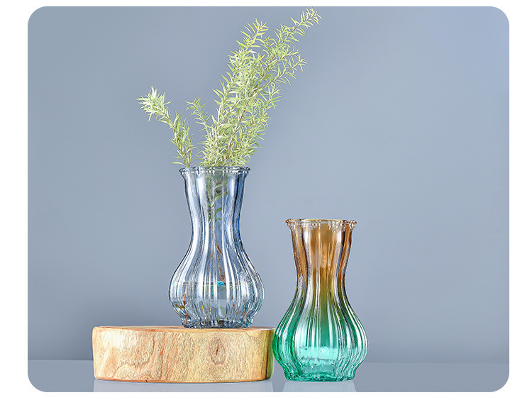 Nordic garlic-patterned glass vase with a transparent tabletop for living room decoration, ins style, high appearance level, dried fresh flower vase pic 15