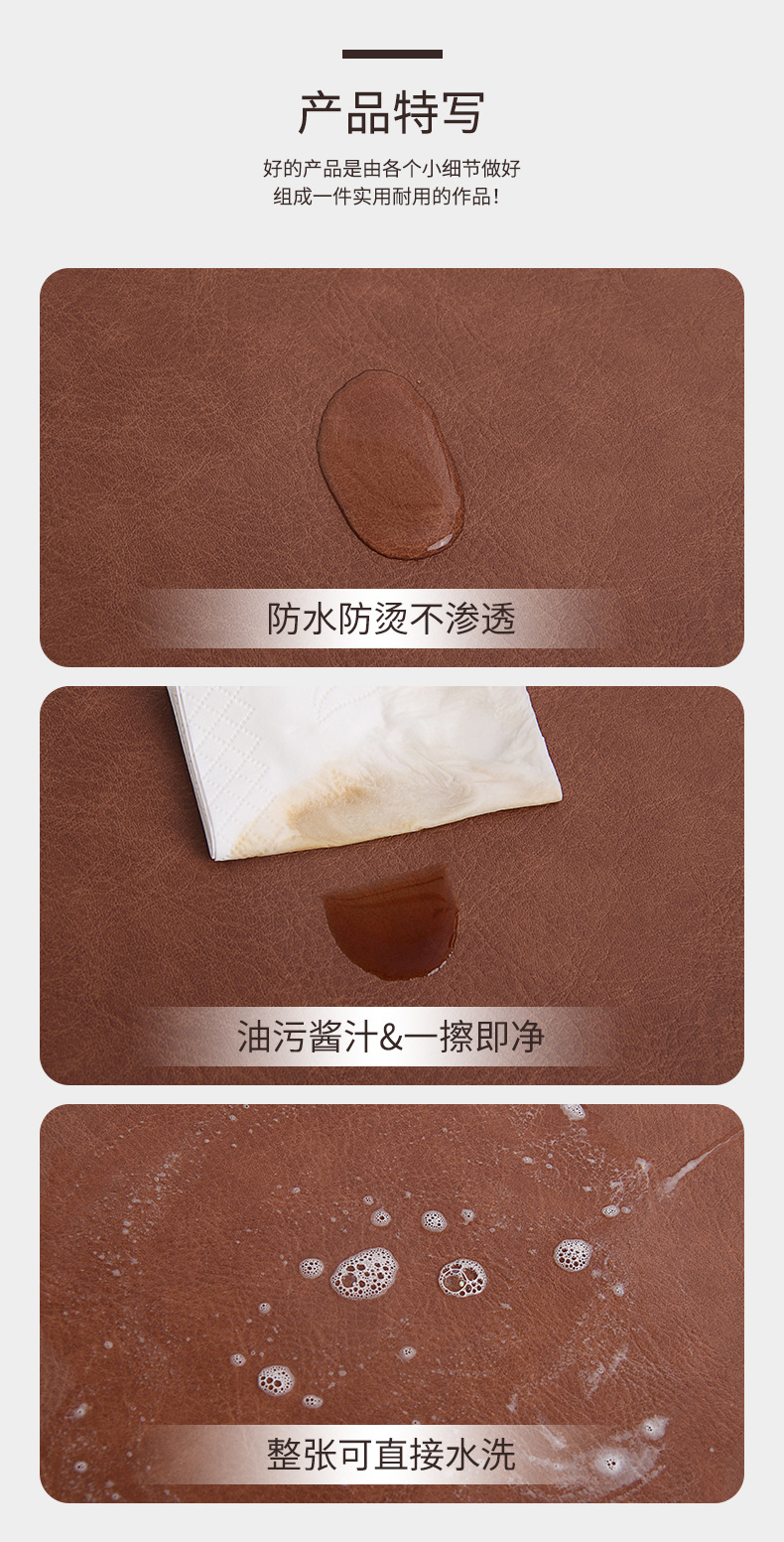 跨境placemat防滑皮革餐垫圆形酒店家居餐桌隔热餐垫子餐桌高级感详情6