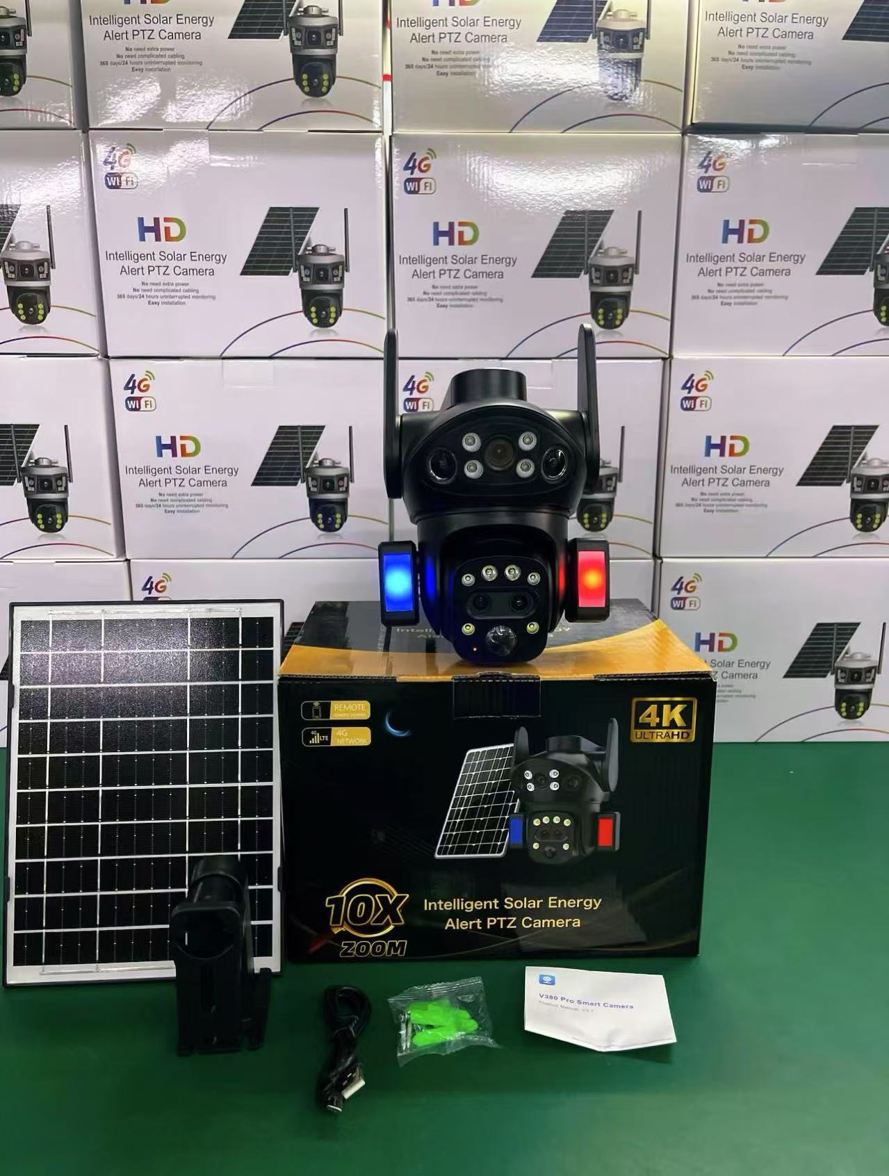 4G outdoor solar camera V380 10x zoom SolarCamera8MP high-definition night vision pic 4