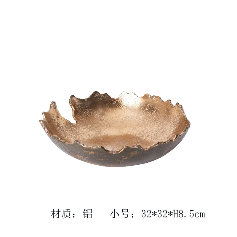 印度进口铝制银色不规则浅边水果盘零食坚果收纳托盘茶盘摆件装饰详情50
