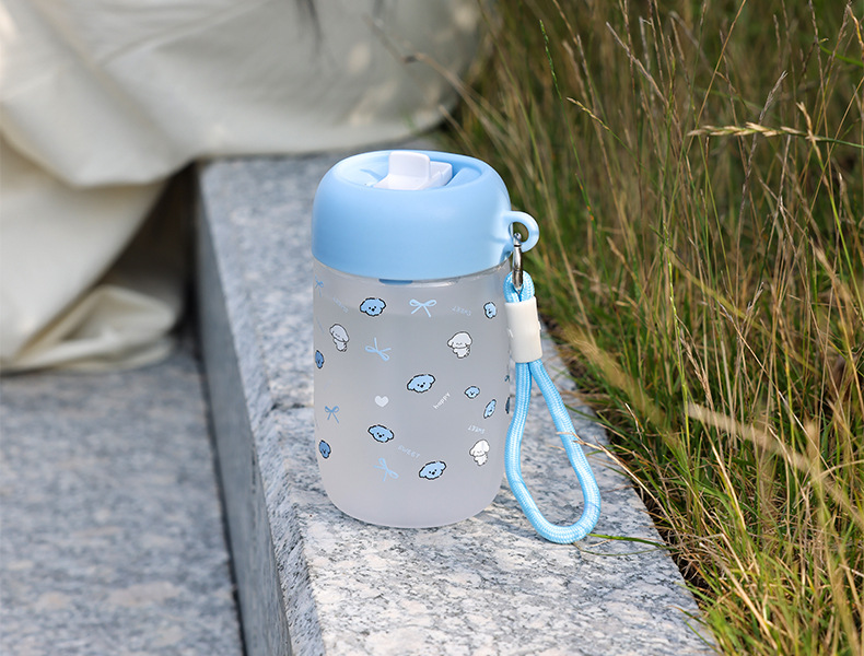 Cute Rabbit Master. Original InS-style glass water cup with heat-resistant cup sleeve and double-drinking straw. Ins-style heat-resistant water cup pic 6