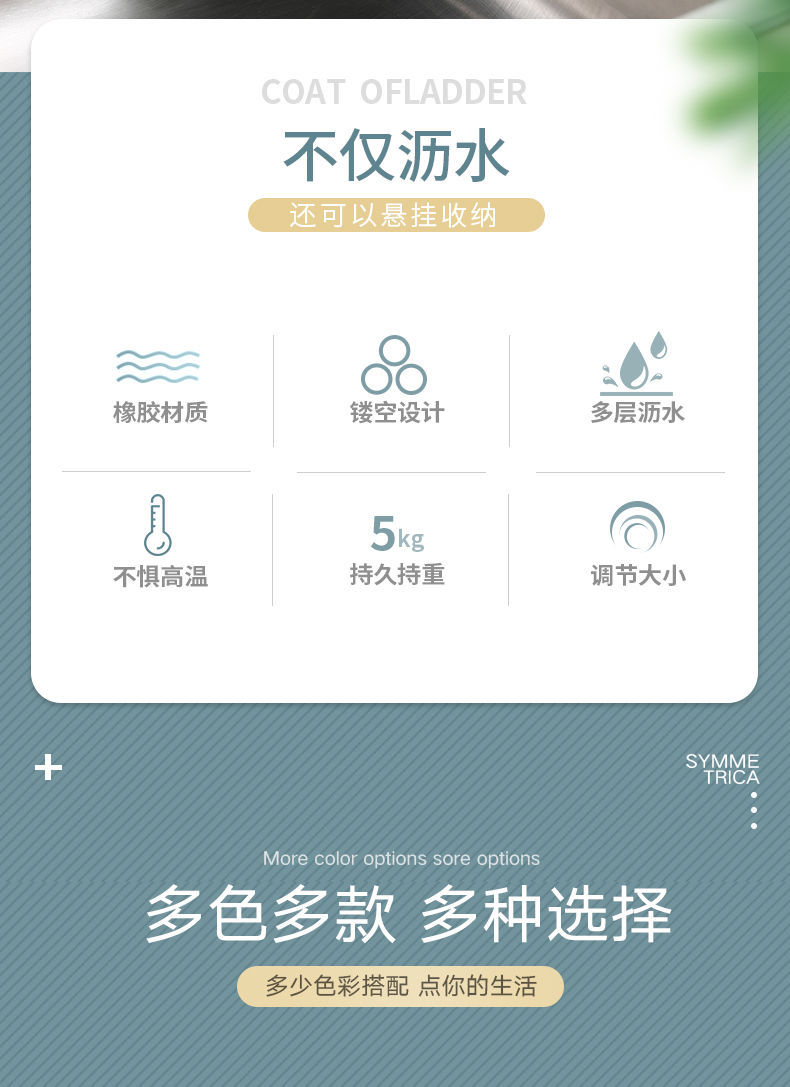 厨房沥水篮海绵漏水架多功能收纳架洗碗布抹布洗碗池通用卫生间用品详情2