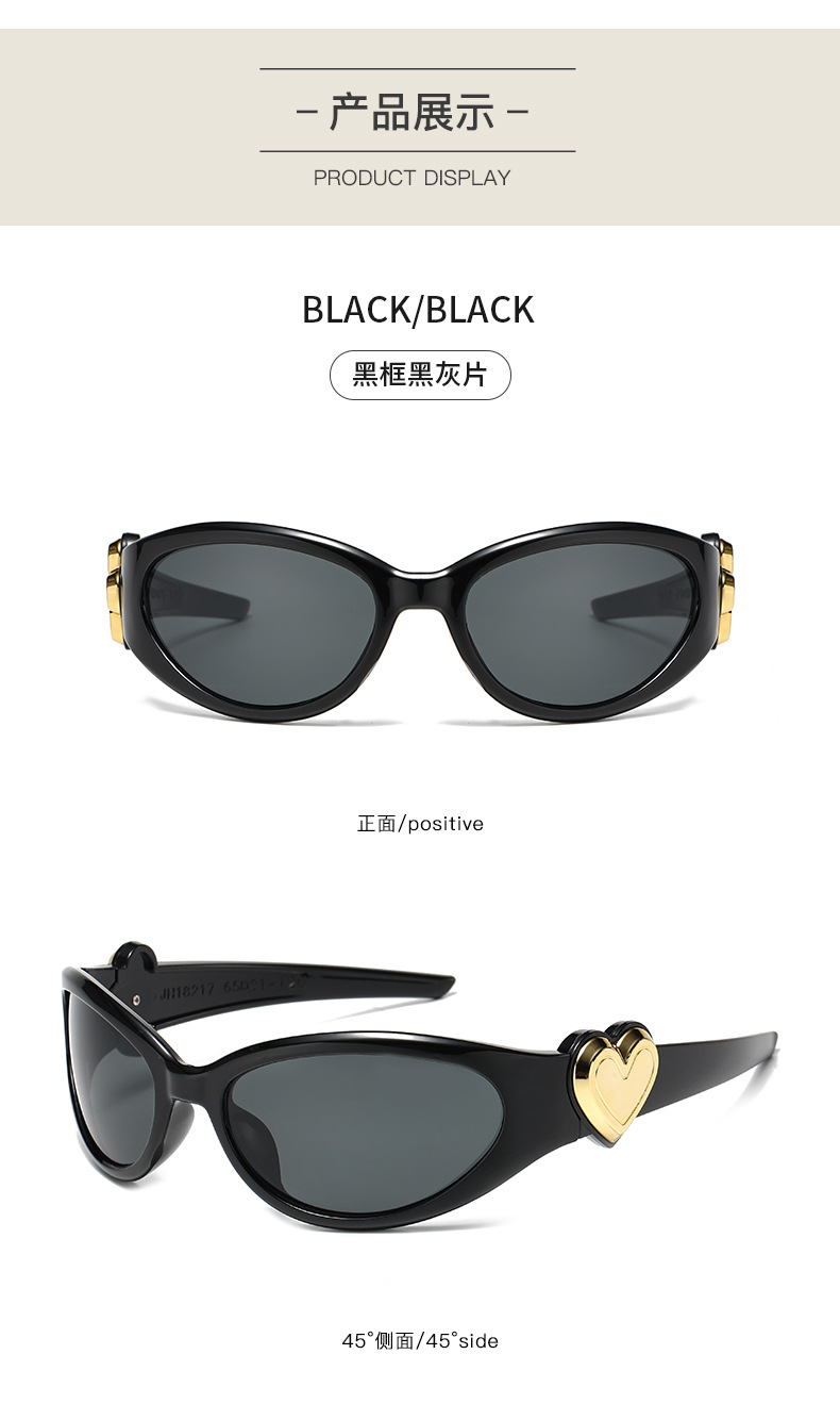 New cross-border fashion heart-shaped sunglasses, Internet celebrity personality Y2K millennium Spice Girl style jelly gummy heart sunglasses pic 11