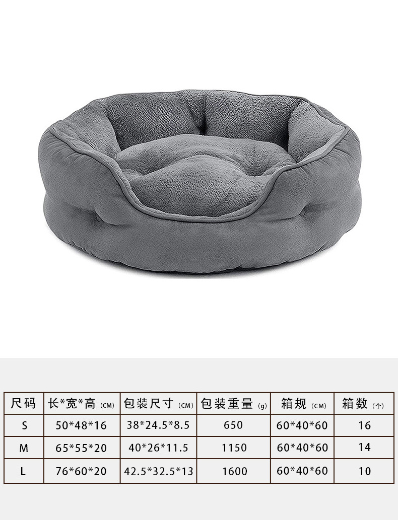 亚马逊爆款宠物狗窝猫窝四季耐用透气宠物窝大中小型犬宠物沙发床详情1