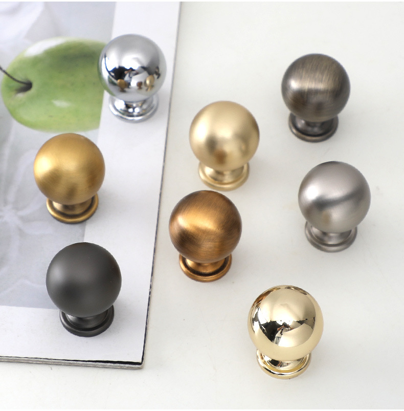 轻奢意式实心柜门圆形单孔拉手金色黑色法式简约橱柜衣柜抽屉把手详情14