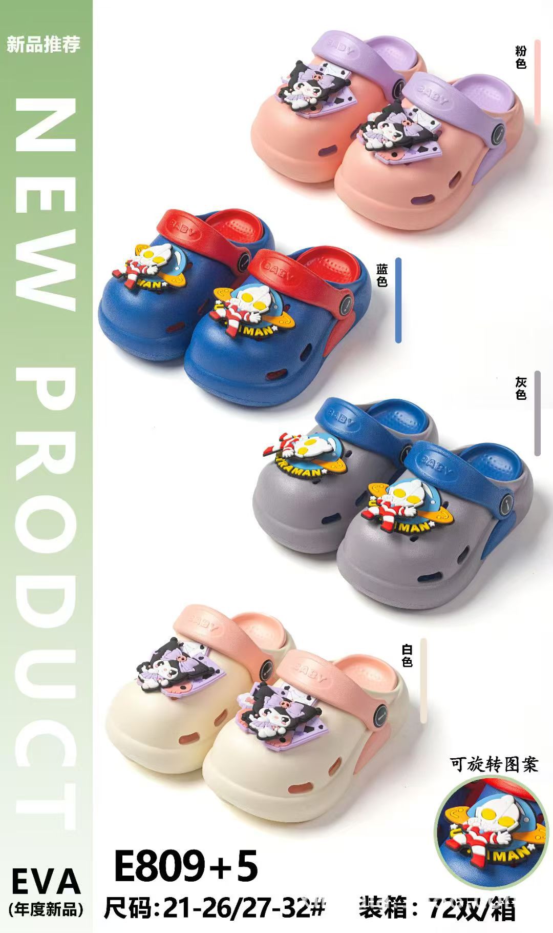 儿童拖鞋夏女童宝宝室内软底防滑卡通可爱包头鞋男童沙滩鞋洞洞鞋详情3