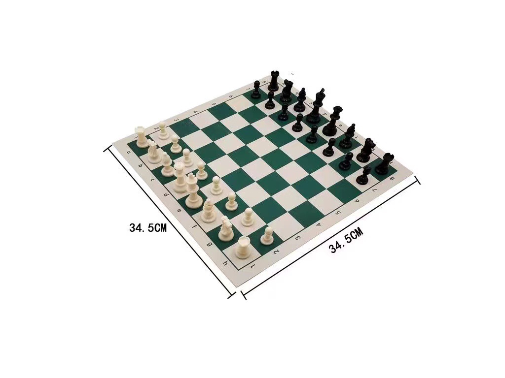 现代简约PU皮革国际象棋盘便携式可折叠袋装大小象棋棋盘棋子套装详情5